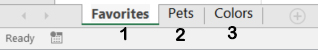 Screenshot of excel sheets numbers 1, 2 and 3.