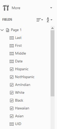 Screenshot of Forms Tool with Form Field Order