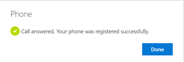 Phone verification successful