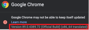 Google Chrome Version for Mac