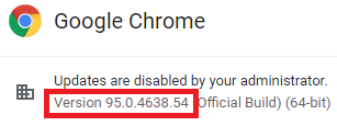 Google Chrome Version in Windows