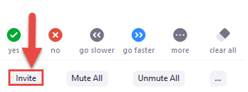 Invite users to meeting button