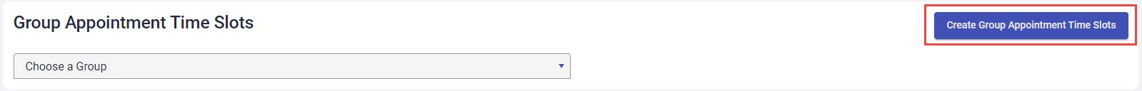 Create Group Appointment Time Slots button