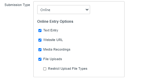 Image of Submission Type field