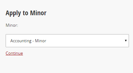 Applying to a Minor